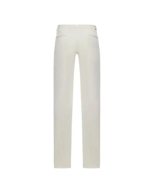 Incotex White Classic Chino Trousers for men