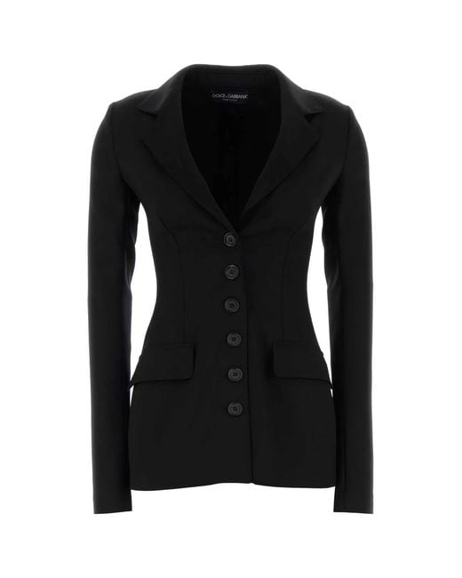 Dolce & Gabbana Black Dolce & Gabbana Stretch Wool Blazer