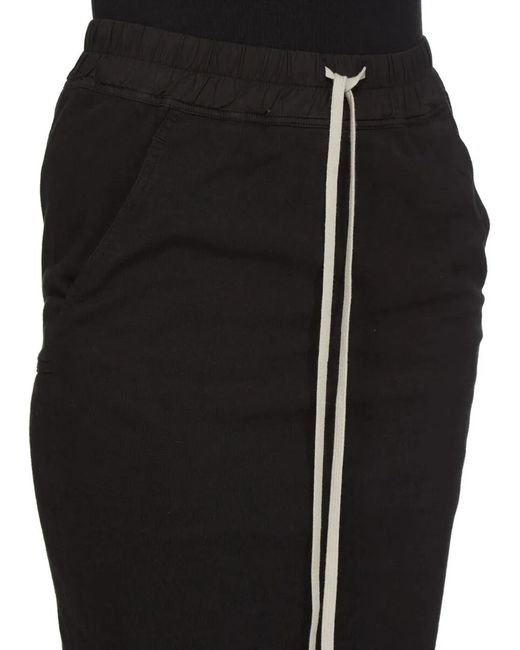 Rick Owens Black Pull On Pillar Skirt