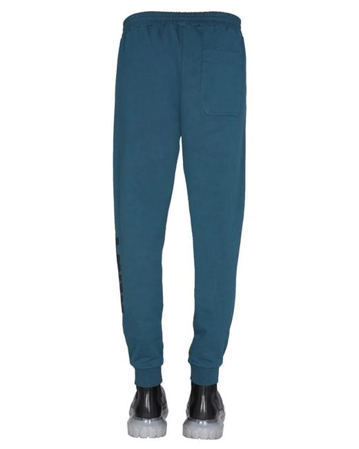 Helmut Lang Blue Jogging Pants With Logo Print for men