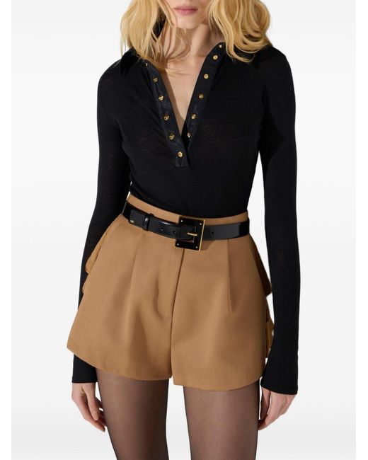 Elisabetta Franchi Blue Cropped Knit Cardigan