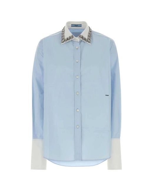 Prada Blue Poplin Shirt