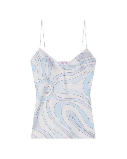 Emilio Pucci Blue Silk Top