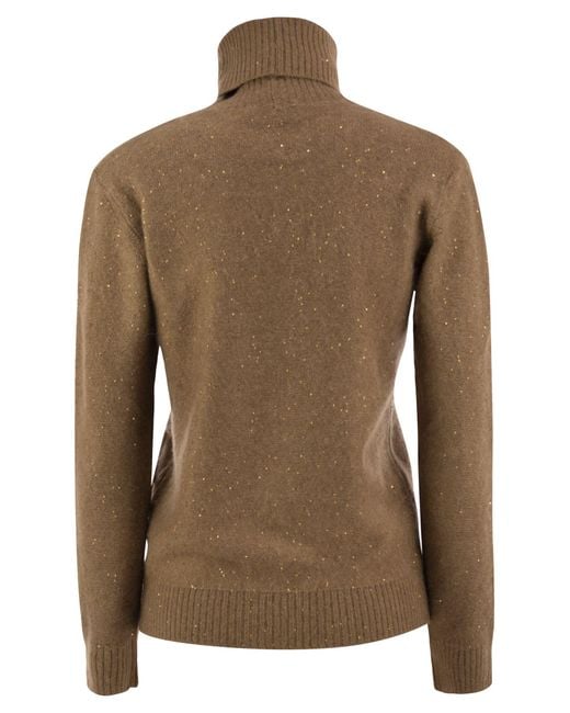 Fabiana Filippi Brown Fine Knit Turtleneck