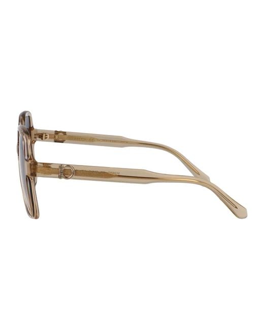 Ferragamo Brown Transparent Acetate Sunglasses