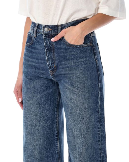 FRAME Blue The Bow Wide-Leg Jeans