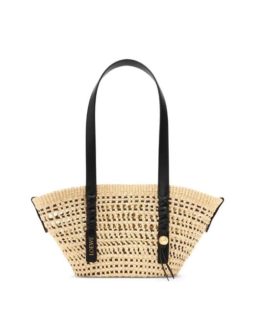 Loewe Metallic Braid Basket Tote Bag
