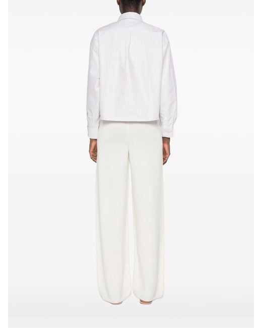 A.P.C. White Camicia Sophia Button-Down A Righe