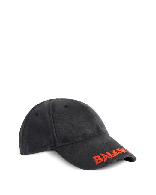 Balenciaga Gray Logo Embroidered Baseball Cap for men