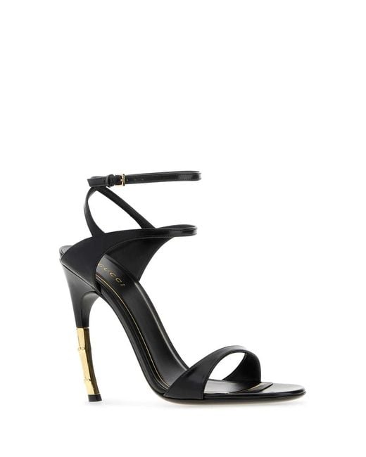 Gucci Black Leather Castello Sandals