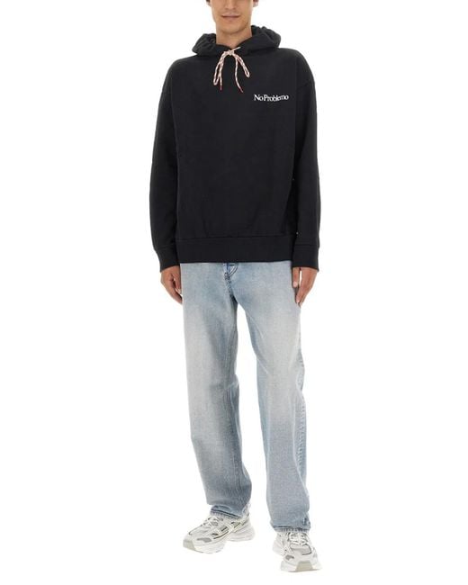 Aries Black Sweatshirt With Logo for men