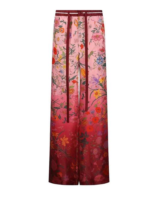 Gucci Red 'Flora Degrade' Pants