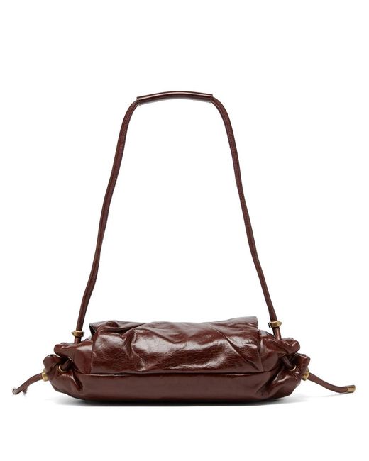 DIESEL Red Scrunch Leather Shoulder Bag