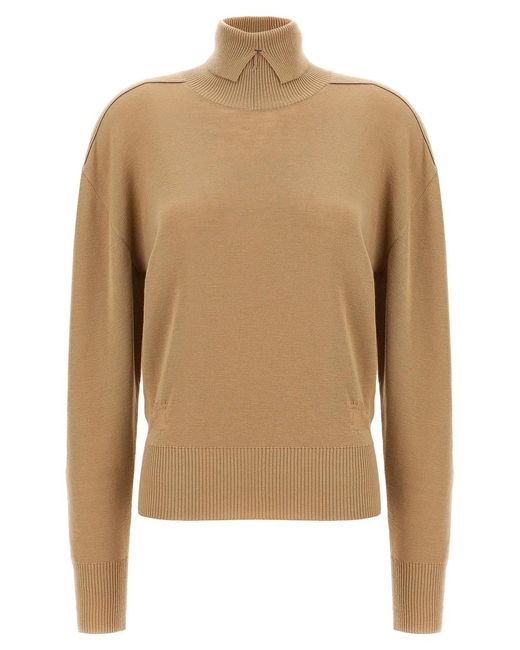 Burberry Natural Turtle-Neck Sweater