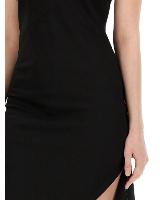 Helmut Lang Black Dress With Scarf Hem