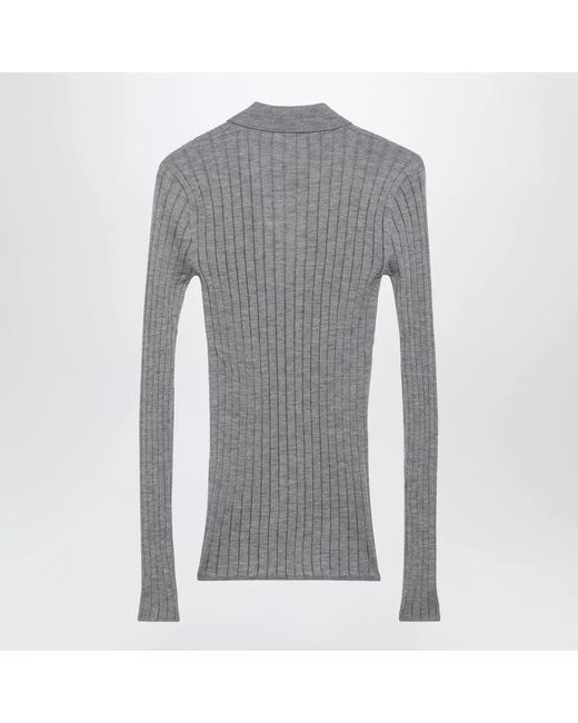 Totême  Gray Slim Ribbed Shirt