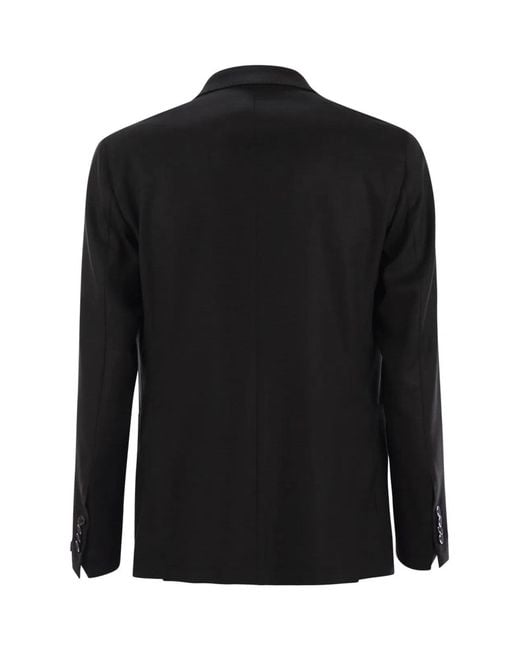 Tagliatore Black Two-Button Wool Jacket for men