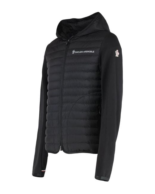 Moncler Black Cardigan With Padded Front Panel for men