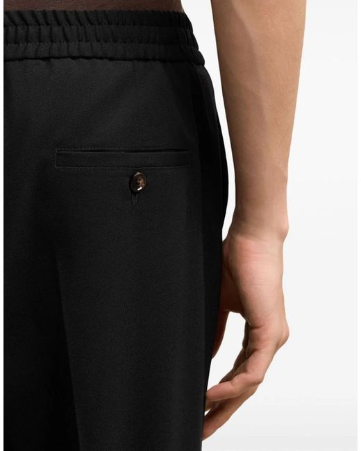 AMI Black Straight-Leg Tailored Pants for men