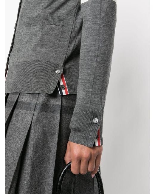 Thom Browne Black 4Bar Wool Cardigan