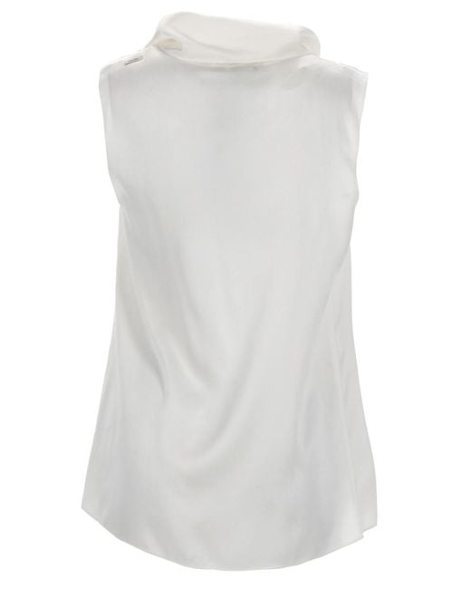 Max Mara White S Max Mara Silk Satin Top