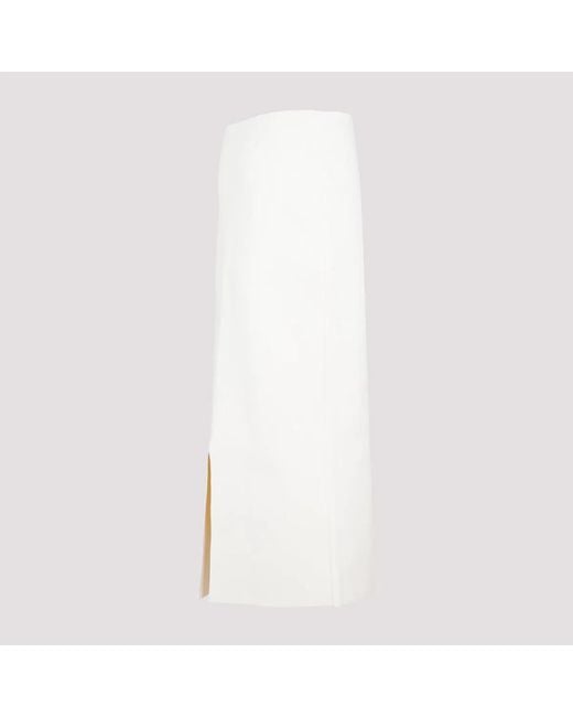 Jil Sander White Ivory Viscose Blend Skirt