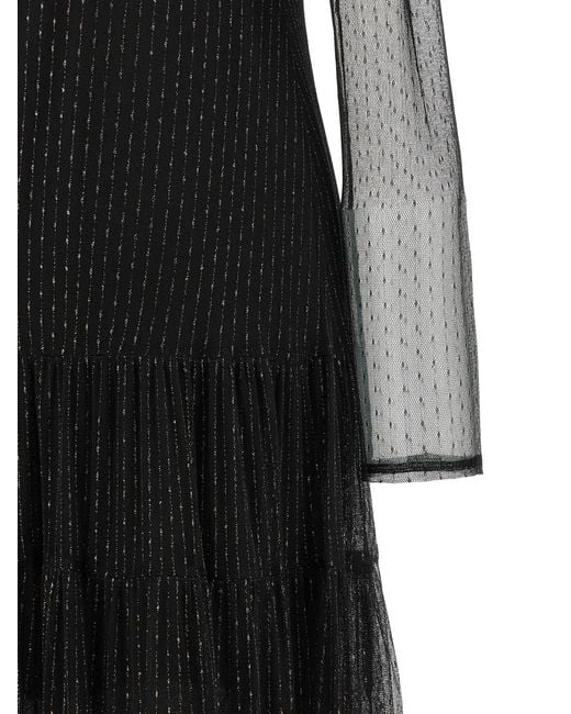 Twinset Black Twin Set Lamé Thread Dress