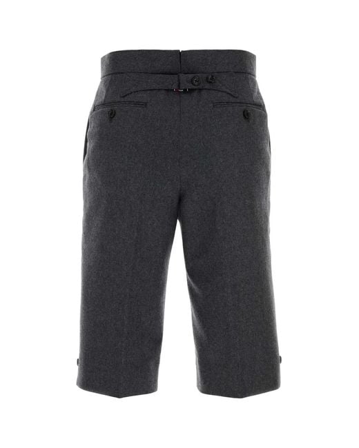 Thom Browne Gray Graphite Wool Bermuda Shorts