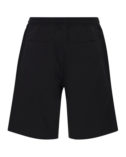 Brunello Cucinelli Black Techno Cotton Fleece Bermuda Shorts for men