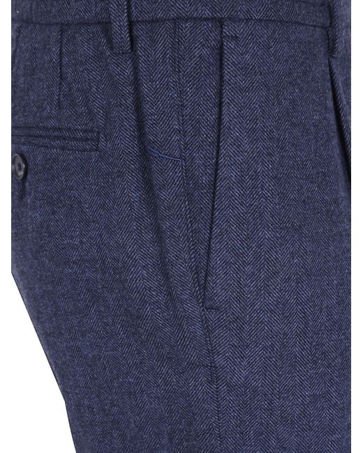 Cruna Blue "Mitte" Single Pleat Slim Tapered Fit With Elastic Waist And Drawstring for men