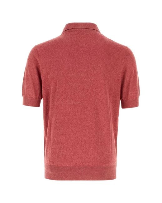 Brunello Cucinelli Red Polo for men