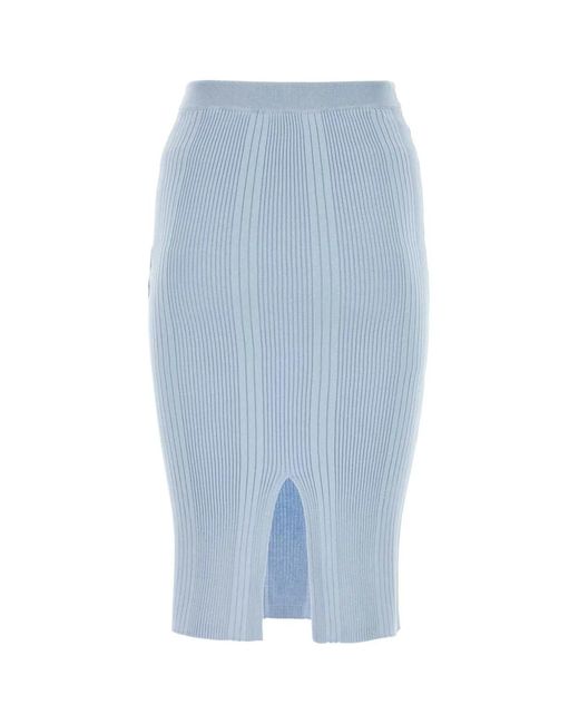Bottega Veneta Blue Pastel Light- Cotton Skirt