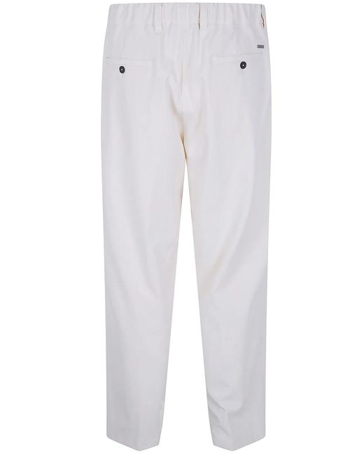 Herno White Regular Trousers for men
