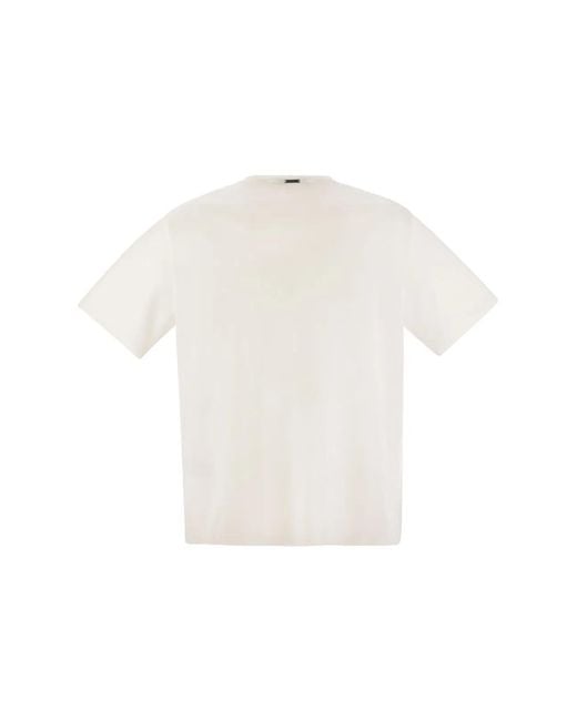 Herno White Cotton Jersey T-Shirt for men