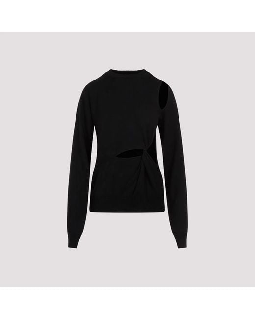 Max Mara Black Holiday Cutout Pullover