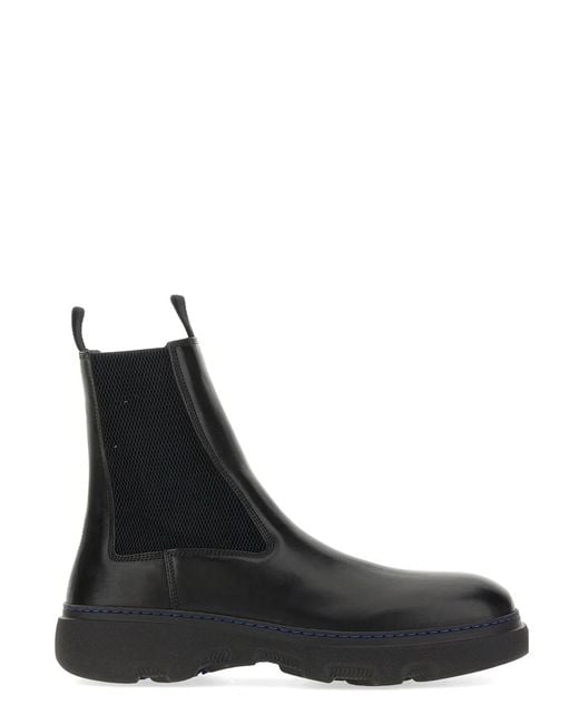 Burberry Black Leather Boot for men