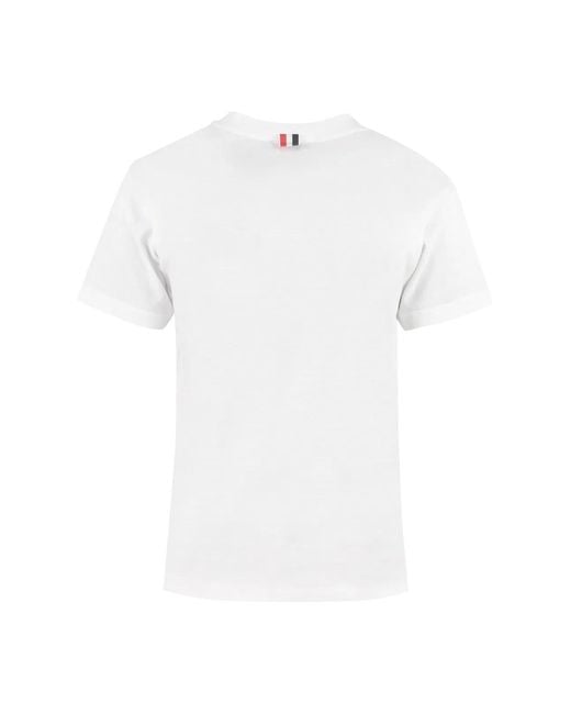 Thom Browne White Cotton Crew-Neck T-Shirt