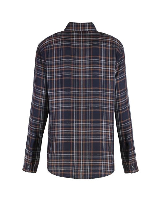 Saint Laurent Blue Check Pattern Shirt