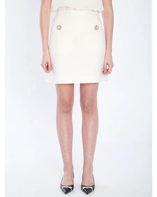 Valentino Garavani White Crepe Couture Mini Skirt