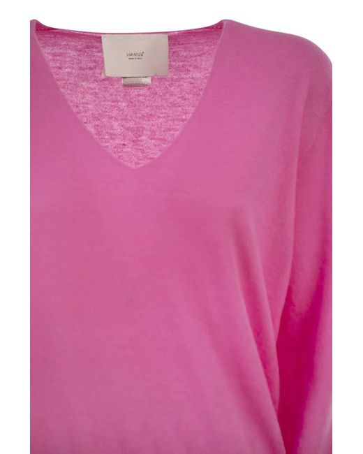 Vanisé Pink Cashmere V-Neck Jumper