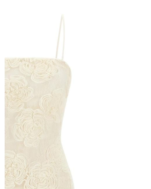 ROTATE BIRGER CHRISTENSEN White Rotate Birger Christensen 'Flower Mesh Tube' Dress