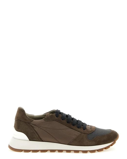 Brunello Cucinelli Brown Calfskin Athletic Sneakers