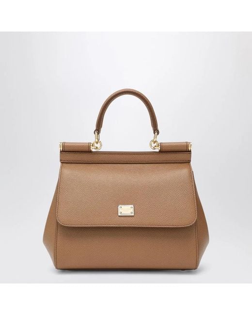 Dolce & Gabbana Brown Dolce&Gabbana Medium Caramel Sicily Hand Bag