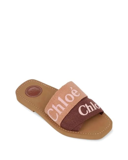 Chloé Brown "Woody" Flat Slippers