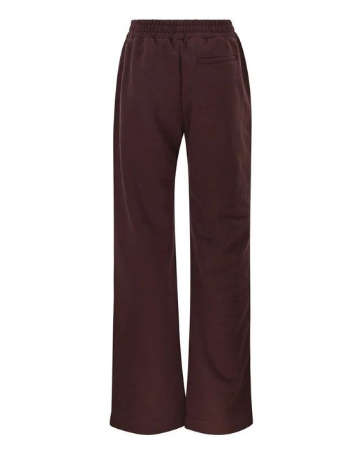 Dondup Red Wide Leg Sweatpants With Logo