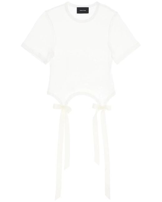 Simone Rocha White Bow Tails Easy T