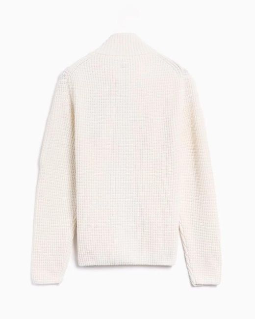 C P Company Natural C.P.Company Waffle-Knit Cardigan With A Zip Front for men