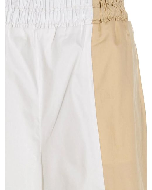 Fabiana Filippi White Loose Leg Two-Color Pants