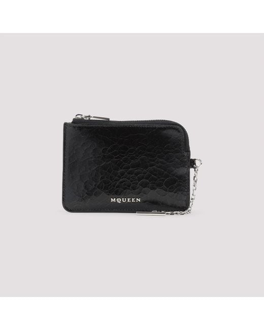 McQueen Black Leather Card Holder