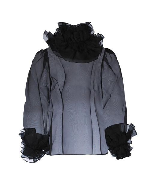 Bode Black Ruffled Blouse